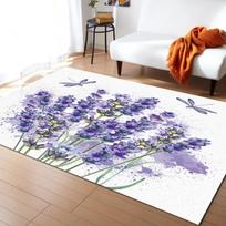 Kaimiškas Alyvos Gėlės Violetinės Levandos Augalo Kilimai Miegamajam Svetainei Moderniam Namui Grindims Didelis Neslystantis Kilimas Įėjimo Durų Kilimėlis 40x60cm