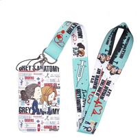 Grey's Anatomy Animacinis kortelės laikiklis Raktų pakabukai Kaklo dirželis Praėjimo kortelei Anime Kredito kortelės laikiklis Raktų pakabukų dirželiai Didmeninė prekyba balta