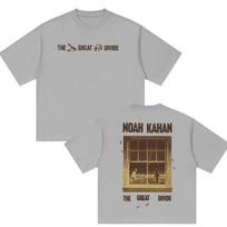 Noah Kahan The Great Divide Tour 2026 Graphic T Shirts Men's Women Harajuku Vintage Hip Hop Oversized Cotton T-shirt Streetwear M gray