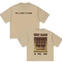 Noah Kahan The Great Divide Tour 2026 Graphic T Shirts Men's Women Harajuku Vintage Hip Hop Oversized Cotton T-shirt Streetwear L beige