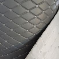 100x155cm Dygsniuotas dirbtinės odos audinys Siuvinėjimas Baldų apmušalų audinys Automobilio stogo Naktinio staliuko Odinės durys Kempinės apdaila Dekoracija 1X1.55M gray
