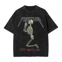 Yeezus Kanye West Skalbiniai Marškinėliai Streetwear Hip Hop Retro Marškinėliai Dievas Tave Norėjo Marškinėliai Vyrams Moterims Trumpomis Rankovėmis Harajuku Vasaros L gray