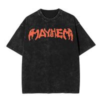 Dainininkė Lady Gaga Senovinio plovimo marškinėliai Mayhem Hip Hop Retro Senoviniai Aukštosios gatvės Streetwear Rankovių spauda Vyriški Moteriški Viršutiniai drabužiai Harajuku M brown