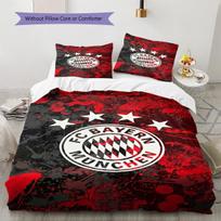 FC Bayern München raštas patalynės komplektas užvalkalas antklodei užvalkalas pagalvei namų dekoras dovana (1 * antklodės užvalkalas + 2 * pagalvės užvalkalai, be šerdies) 135x200cm white