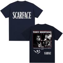 2026 filmo Scarface Tony Montana Al Pacino Grafinis marškinėlis 90-ųjų Vintage mada Unisex Moterys Harajuku Marškinėlis Medvilniniai Marškinėliai S black
