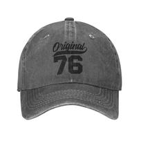 Original Vintage 1976 Baseball Cap Logo Washed Trucker Hat For Men And Women-Teens Casual Outdoor Use Sports Baseball Caps Summer 50Th Birthday Adjustable gray