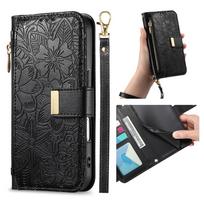 Zipper Flip Leather Phone Case for IPhone 17 Air 16E 16 15 14 13 12 Pro Max Card Slot Wallet Wrist Strap Protective Cover Etui iPhone 12 Pro Max juoda