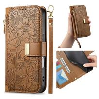 Zipper Flip Leather Phone Case for IPhone 17 Air 16E 16 15 14 13 12 Pro Max Card Slot Wallet Wrist Strap Protective Cover Etui iPhone17 Pro ruda
