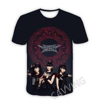 Babymetal Japonijos Merginų Grupė Metalo Roko Marškinėliai 3D Spausdinimas Vyrams Moterims Hip-Hopo Tendencija Trumpomis Rankovėmis Marškinėliai Madingas Per didelis Gatvės Viršus XXXL black