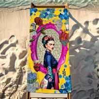 Menas F-Frida K-Kahlo Rankšluostis Paplūdimio rankšluostis Kelioninis Lengvas Odai draugiškas Baseinui Paplūdimiui Stovyklavimui Kruizui Vasara STJ40x70CM