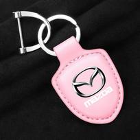 AAEY1 Odinė automobilio raktų pakabukas Skydo tipo raktų pakabukas Mazda M3 M6 MP Skyactiv Axela Atenza Biante BT-50 CX-30 Automobilio priedai white