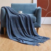 Prabangios vientisos spalvos kutais puoštos pupelių pledai Kutai Megztas užklotas Storas jaukus Sodybos stiliaus dovana Visų sezonų komfortas namams 130x220cm gray