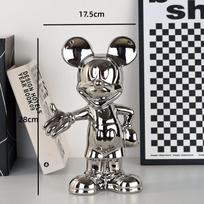 Disney Animacinis Anime Pelėdos Mikio Figūrėlė Statulėlė Derva Dengimas Pasisveikinimo Gestas Skulptūra Mikio Papuošalai kavinė namų dekoras gray