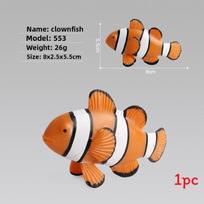 Imituotas ryklys, vėžlys, klounžuvė, krabas, orka, jūrų gyvūno modelio ornamentas akvariumo dekoravimui Style7 orange