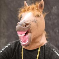 Arkliuko Galvos Latekso Kaukė Helovinas Siaubo Juokingas Gyvūnas cos Karnavalinis suaugusiųjų pasirodymo kostiumo rekvizitai Smiling Horse