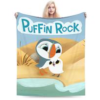 Puffin Rock pliušiniai pledai mergaitėms berniukams flanelės patalynė užtiesalai svetainei šiltas minkštas dizainas lovatiesė gimtadienio dovana Size: 75*100cm, Weight: 230 GSM gray