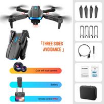 Naujas E99 Pro RC Mini Drone 4K vienos / dviejų kamerų WIFI FPV sulankstomas keturkopteris profesionalus aerofotografijos malūnsparnio žaislas Dovana Black dual camera juoda