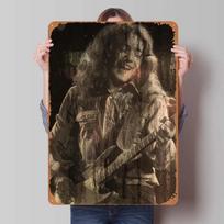 Rory Gallagher Metaliniai Plakatai Rokmuzikos Plakatai Vonios Kambario Dekoracija Svetainė Vintažinis Skardos Ženklas Sienų Meno Dekoravimui Namų 20x30cm（7.8x11.8inch） black
