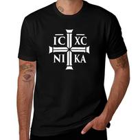 Ic Xc Nika Christian Rytų Ortodoksų Marškinėliai Laisvalaikio Kasdieniai Trumpomis Rankovėmis Viršus 3XL black