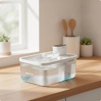 Katės vandens dozatorius su nerūdijančio plieno padėklu Belaidis automatinis girdytuvas Water Dispenser Wht