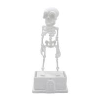 Plastikinis žuvų bakelio šokantis kaukolės papuošalas 3D spausdintas dinamiškas skeletas burbuliatorius Žuvų bakelių entuziastams white