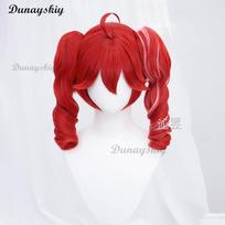 Anime Kasane Teto perukas Cosplay Moterims Mielas Raudonas surištas į uodegą perukas Atsparus aukštai temperatūrai plaukams Teto perukas Nemokamas peruko tinklelis Ilgi garbanoti plaukai (as the picture,One Size) red