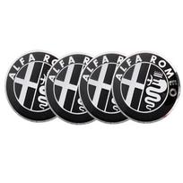 60mm 65mm Alfa Romeo Ratlankių Dangtelių Lipdukas 4 Vnt. Automobilio Ratų Centrinių Dangtelių Emblema Skirta Giulia Stelvio Giulietta 147 Mito Priedai fdxk24 60mm black