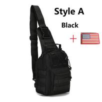 Tactical Sling Backpack Waterproof Molle Rucksack Chest Bag for Hiking Camping Travel black
