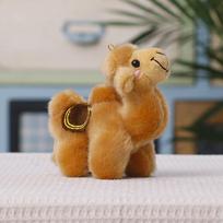 Mielas siuvinėtas kupranugario pliušinis žaisliukas raktų pakabukas vaikams ir suaugusiems DarkCamel brown