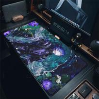 Game Genshin Impact Flins Mousepad Gaming Computer Lock Edge Laptop Desk Mat PC Non-slip Rubber Keyboard Mouse Pad E-Sports Rug 30cmx60cm blue