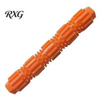 Refillable Snack Dispensing Toys Spiky Dog Chew Stick, Indestructible Toy, Teeth Cleaning Toy with Treat Hole for Aggressive Chewers, Interactive Play tamsiai oranžinės spalvos