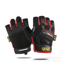 Taktinės puspirštės pirštinės Dviračių sportui Žygiams Lauko sportui Neslystančios Apsauga nuo saulės Unisex L black