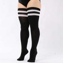 New Mans Striped Thigh High Long Socks For Men Plus Size Breathable Over The Knee Stockings Casual Style Sock Xxl Summer One Size beige