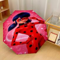 Miraculous Ladybug Print 8?Ribs Automatic Umbrella Wind Resistant Lightweight Folding Umbrella For Outdoor Travel