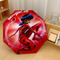 Miraculous Ladybug Print 8?Ribs Automatic Umbrella Wind Resistant Lightweight Folding Umbrella For Outdoor Travel