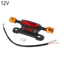3-in-1 48/60/12V LED Galinis žibintas Elektrinio paspirtuko Posūkio signalo žibintas Galinis žibintas Indikatorius E-paspirtukui Stabdžių žibintas Dalies black