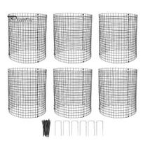 Corrosion Resistant Mesh Fence Plant Protector Cage, Wire Panels with Stakes And Zip Ties, Metal Garden Cage for Protecting Vegetables Flowers 6pcs