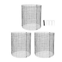 Plant Protector Cage Cage, Wire Mesh Panels with Stakes And Zip Ties, Metal Anti-Digging Poultry Guard for Protecting Vegetables Flowers Saplings from 3pcs gray