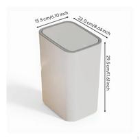 Trash Can, Press Top Lid, Bathroom Kitchen Waste Bin, Modern Design White 24.5x17.5x33cm White 22x15.5x29.5cm white