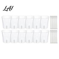 Mini vazonai alokazijų gumbams Savlaistomi augalų vazonai Kambariniai augalai Maži su vandens lygio indikatoriumi Skaidrūs automatinio drėkinimo konteineriai 3Inch 12pcs