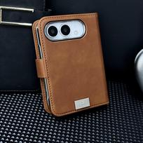 2 viename nuimamas magnetinis atverčiamas kortelių dėklas-piniginė odinis dėklas iPhone Ultra 18 Fold Magsafe dėkliukui atsparus smūgiams odos pojūčio dangtelis iPhone Ultra brown
