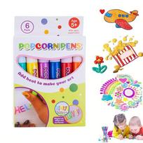 Popkorniniai Rašikliai Pūsti 3D Menas DIY Burbuliniai Popkorniniai Piešimo Rašikliai Vaikų Tapyba Spalvinimas Kūrybinis Žymeklis 6/12 Spalvos yellow