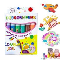 Popkorniniai Rašikliai Pūsti 3D Menas DIY Burbuliniai Popkorniniai Piešimo Rašikliai Vaikų Tapyba Spalvinimas Kūrybinis Žymeklis 6/12 Spalvos