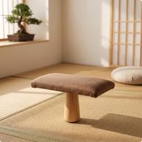 Minimalistinis klūpėjimo suoliukas, paminkštintas suoliukas meditacijai, praktikuojantiems, namams M_Coffee beige