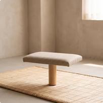 Minimalistinis klūpėjimo suoliukas, paminkštintas suoliukas meditacijai, praktikuojantiems, namams M_Milk Tea
