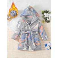 Vaikams flanelinis chalatas Mažiems vaikams Kūdikiams Berniukams Mergaitėms Storas koralinis vilnos pižama Ruduo Žiema Keturi metų laikai Miego chalatas 100cm gray