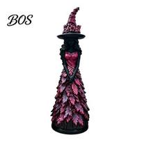 Gothic Resin Fairy Tale Decor Seasonal Witch Figurine Ornament, Handcrafted Statue for Halloween Thanksgiving Whimsical Art Weddings Tabletop violetinė