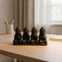 AdditivePrinted Buddha Figures on Base | Minimalist Decorative highlight, Statue, for juoda