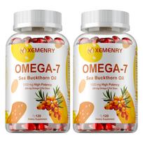 Xemenry Šaltalankių aliejus 1000 mg 120 minkštųjų kapsulių - Omega-7 palmitoleino rūgštis, Antioksidacinė parama, Kasdienė savijauta 120*2
