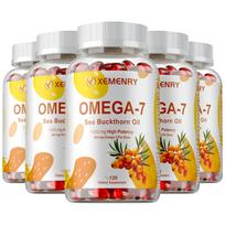 Xemenry Šaltalankių aliejus 1000 mg 120 minkštųjų kapsulių - Omega-7 palmitoleino rūgštis, Antioksidacinė parama, Kasdienė savijauta 120*5